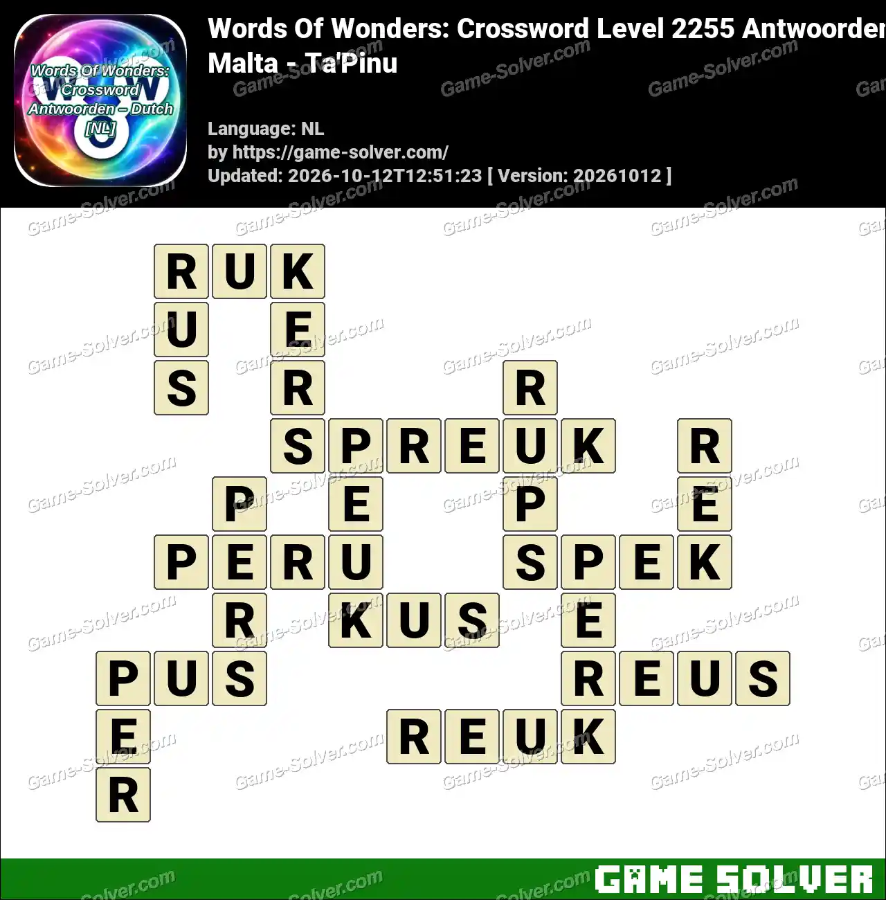 Words Of Wonders: Crossword Level 2255 Antwoorden – Malta – Ta’Pinu